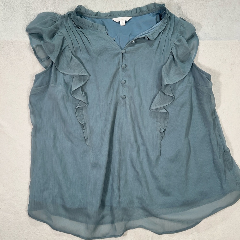 Blue Lauren Conrad short sleeve blouse medium
